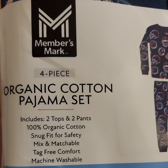 NWT Member's Mark Toddler Boys 4-Piece Organic Cotton Sport Pajama Set(Size: 4T) - Picture 11 of 11